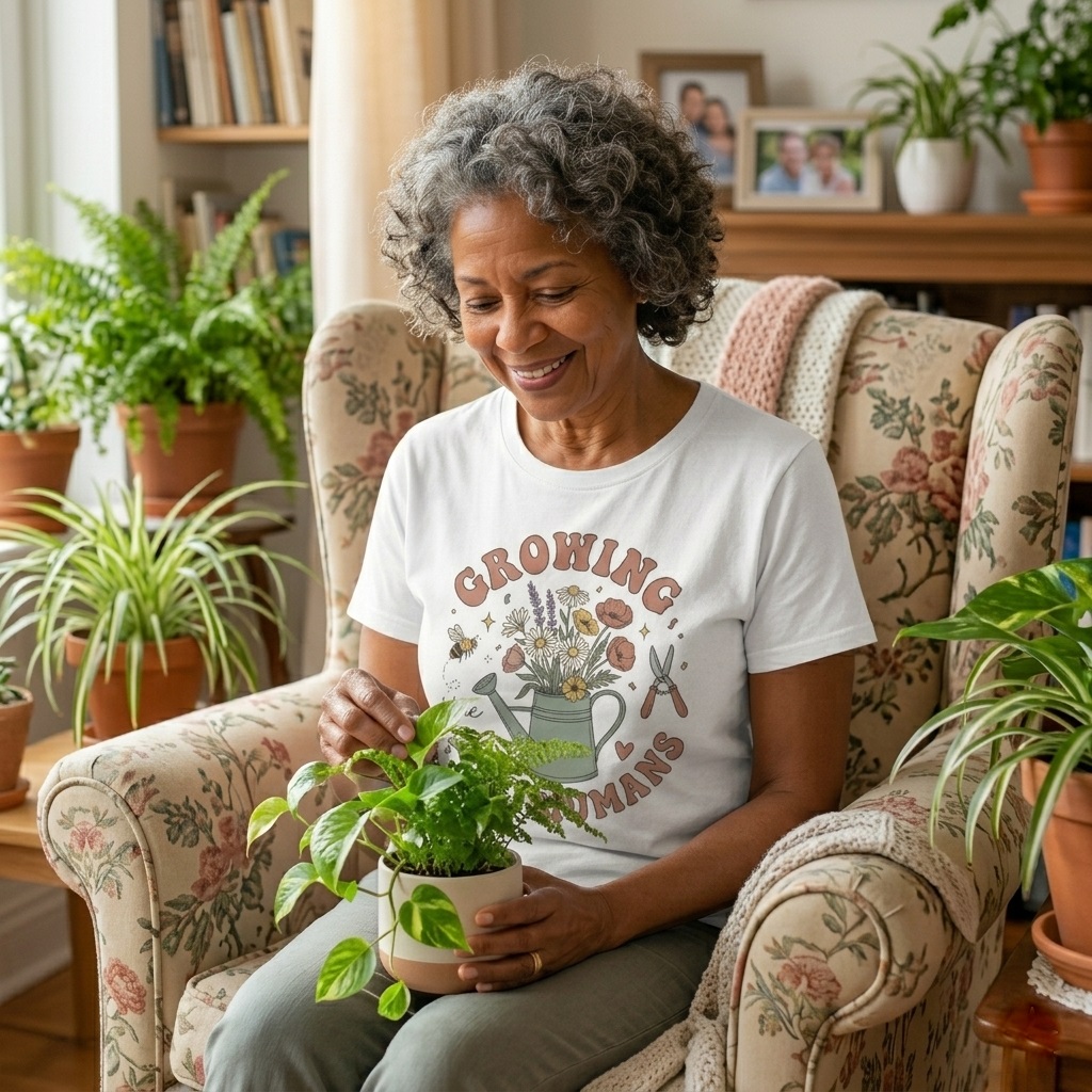 Gardening T-shirt – Mother's Day Gift for Mom Floral Plant Lover - lifestyle view